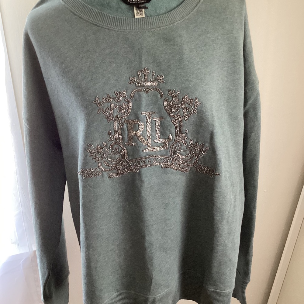 Lauren Ralph Lauren Beaded-Crest French Terry Pullover